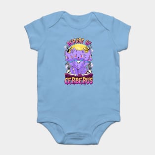 Kawaii Pastel Goth Cute Creepy 3 Headed Dog Funny Cerberus Halloween Baby Bodysuit